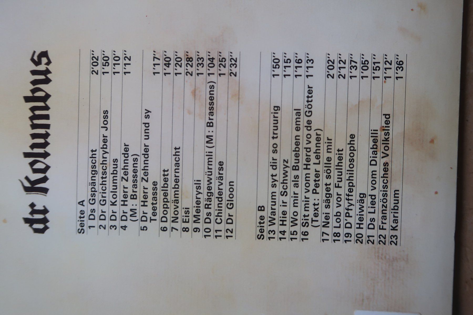 Schallplatten: MANI MATTER - DR KOLUMBUS - VINYL LP – Gebraucht aus Basel von Patiscat 3