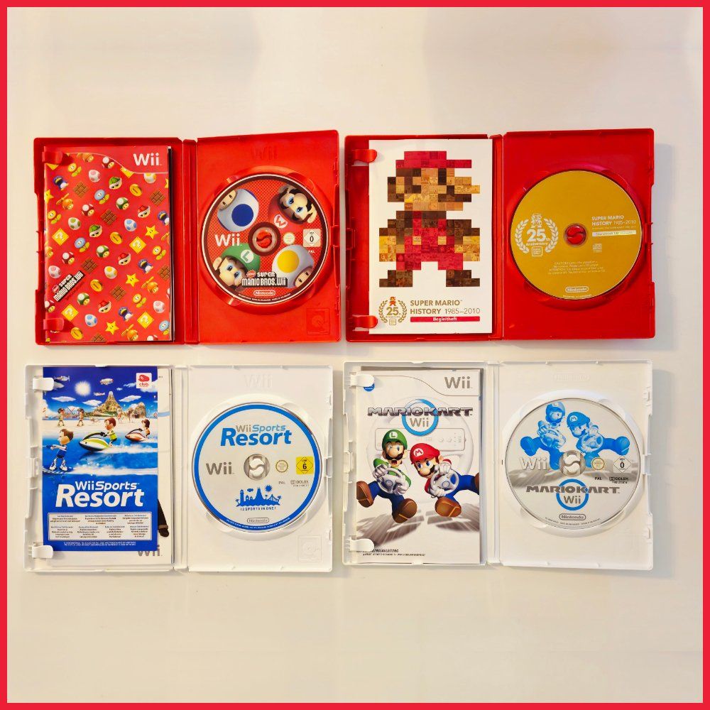 Nintendo Console: NINTENDO Wii (rote Version) + 2 Controller + 3 Spiele + 1 CD – Usato da St. Gallen venduto da Cat_s 5