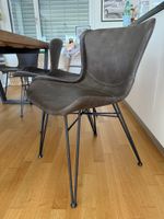 6 Stühle Kunstleder braun Metallgestell