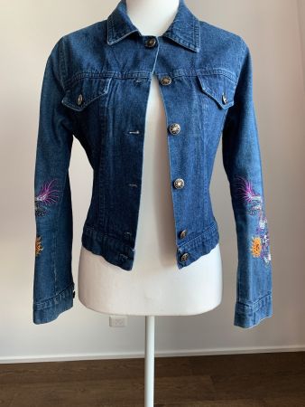 MAD PEOPLE veste en denim brodée S
