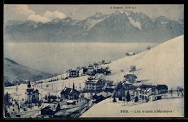 AK Montreux /Les Avants, Village sous la neige, Le Grammont 