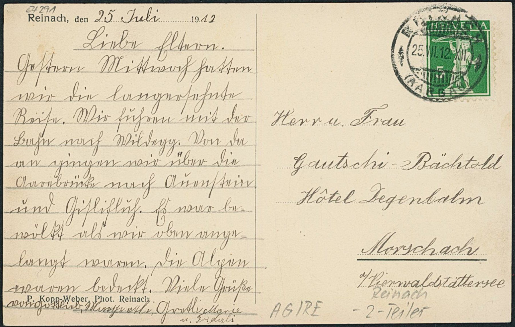 Cartoline postali: AG Reinach – Usato da Schindellegi venduto da leecollect 1