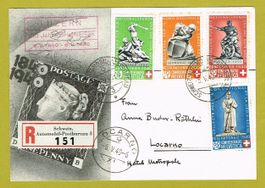 Pro Patria 1940 R-Karte mit Satz und Sonderstempel