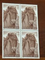 Briefmarken Färöer Inseln 1993, Pferd, Viererblock top!