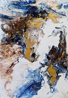 Acryl fluid painting Abstract, abstrakt Bild Leinwand/Keilra