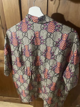 GUCCI Hemd kurzarm Herren Pineapple Print Grösse M neu