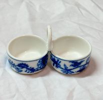 Meissen doppelter Salznapf/Saliere mit Henkel Zwiebelmuster