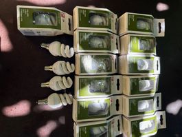 1 Posten á 27 Energie-Sparlampen E14, E27. 5, 8, 9, 11 13 W