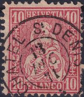 1871 - Nr.38 von CHATEL St DENIS, sauberer Vollstempel