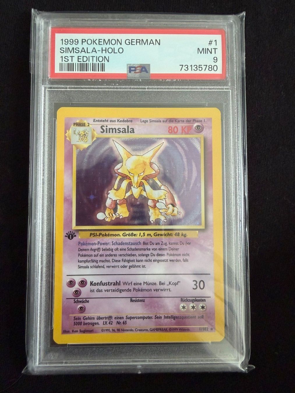 Pokémon Carte collezionabili: PSA 9 Simsala 1/102 Basis Set 1. Edition Deutsch – Nuovo (secondo la descrizione) da Würenlos venduto da mbumech