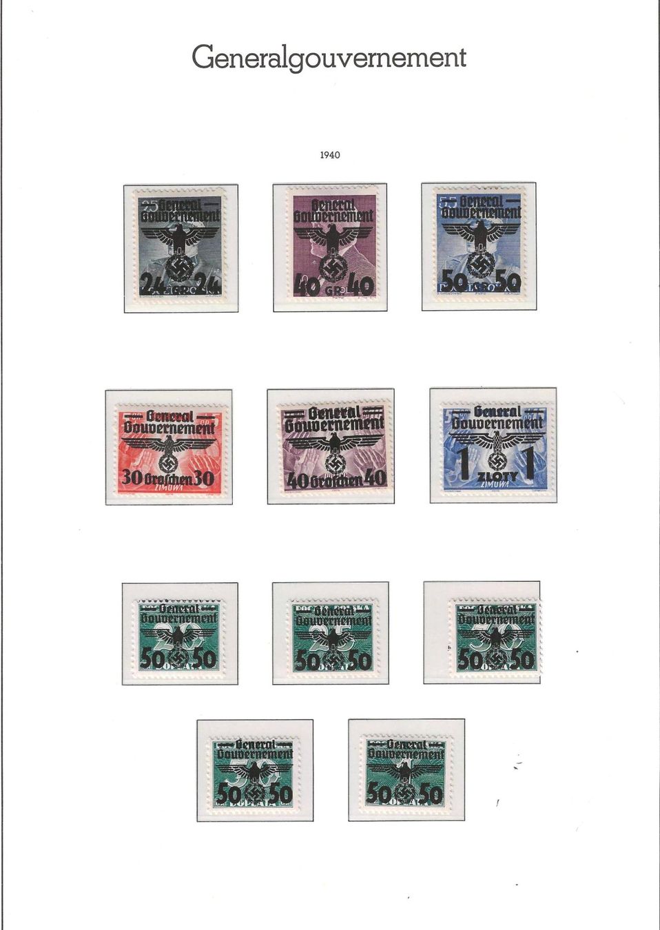 Alle Briefmarken: Sammlung  Generalgouvernement 1939/1940 – Neu (gemäss Beschreibung) aus Gümligen von Geniusbuy 6