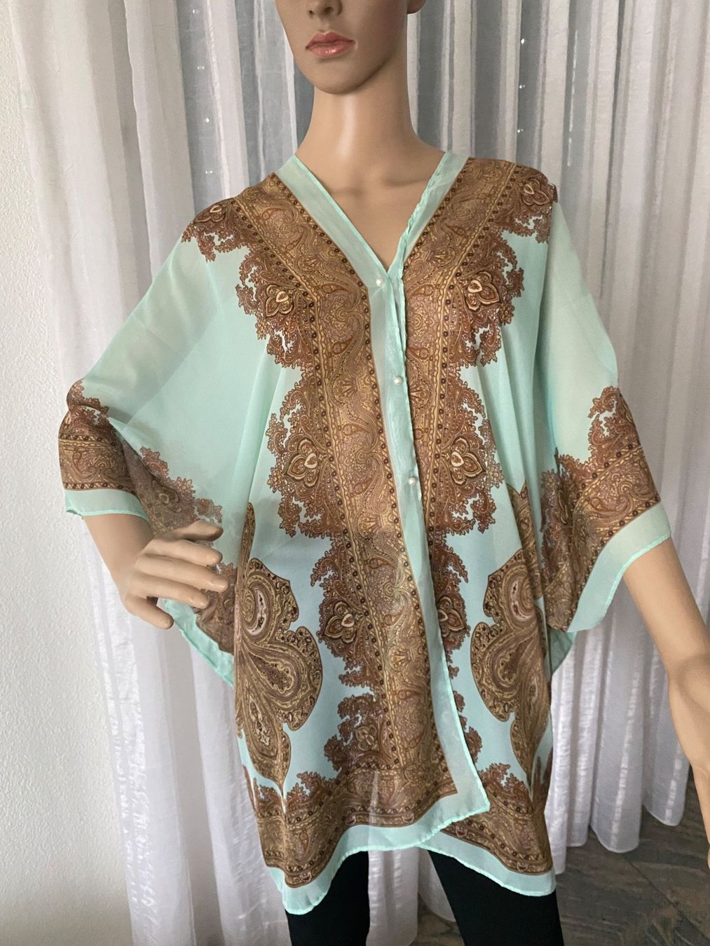 Camicette: stilvolle und edle Bluse/Tunika, türkis, 1 Size – Nuovo e nell'imballaggio originale da Winkel venduto da ferrari2022 1