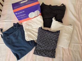 Stillen Set 5 Tops Gr. L + neue Lansinoh Stilleinlagen 100x