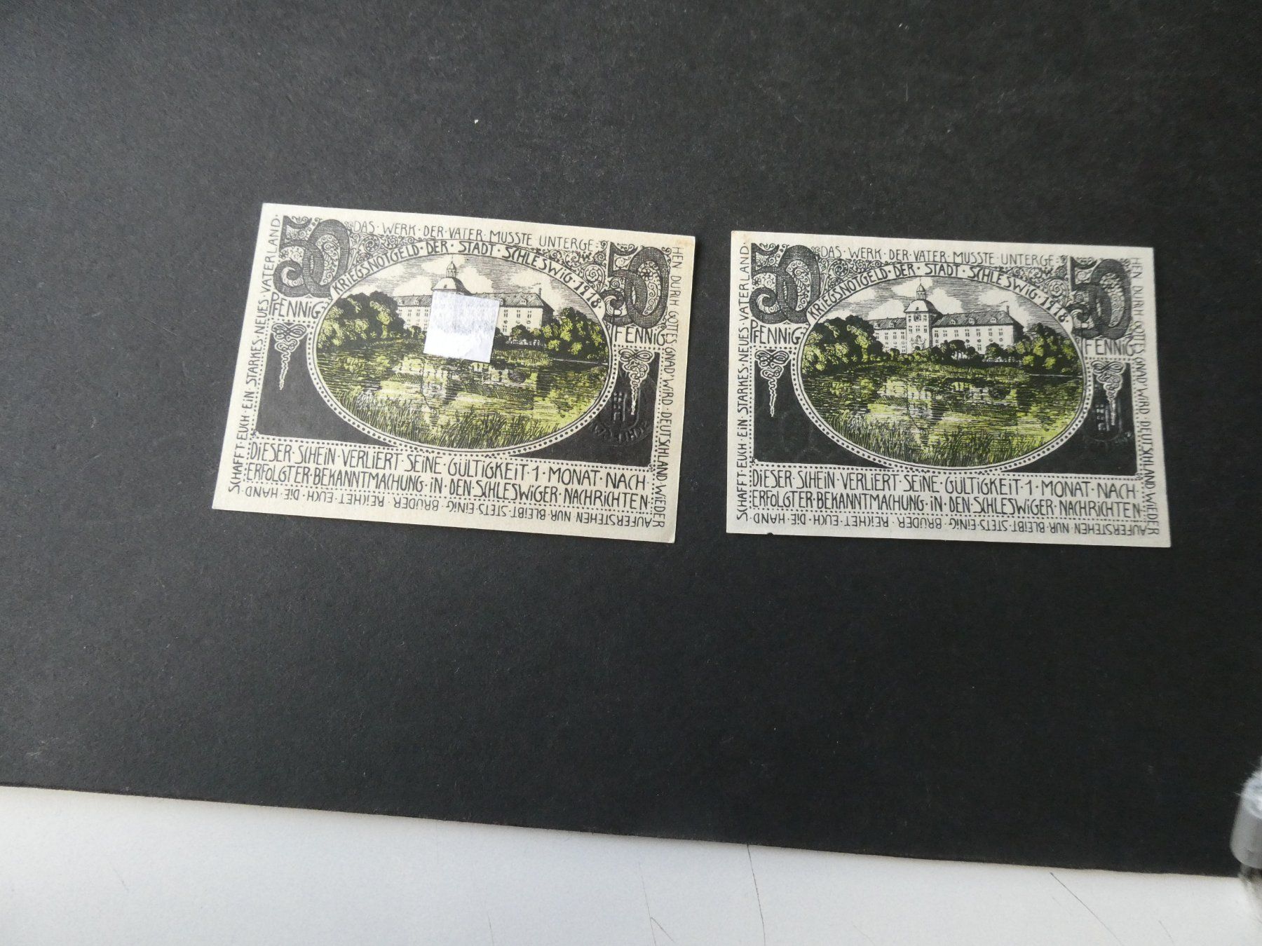 Banknoten: Dt. Reich, Schleswig - 2 Notgeldscheine – Gebraucht aus Hinterforst von Rohusri