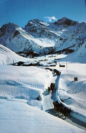 Ansichtskarten: DAVOS Schlittenfahrt vom Sertig-Dörfli – Gebraucht aus Jona von philajona