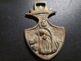 antike Pilger Medaille, St. Rochus St. Antonius? Amulett