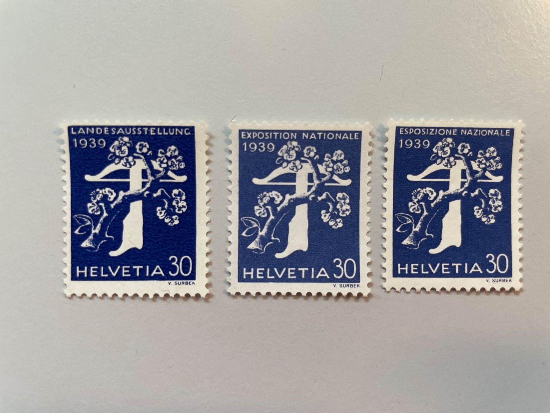 Tutti i francobolli: 1939 div Blaue mit Gummi, postfrisch – Usato da Küssnacht am Rigi venduto da POSTOMASTER