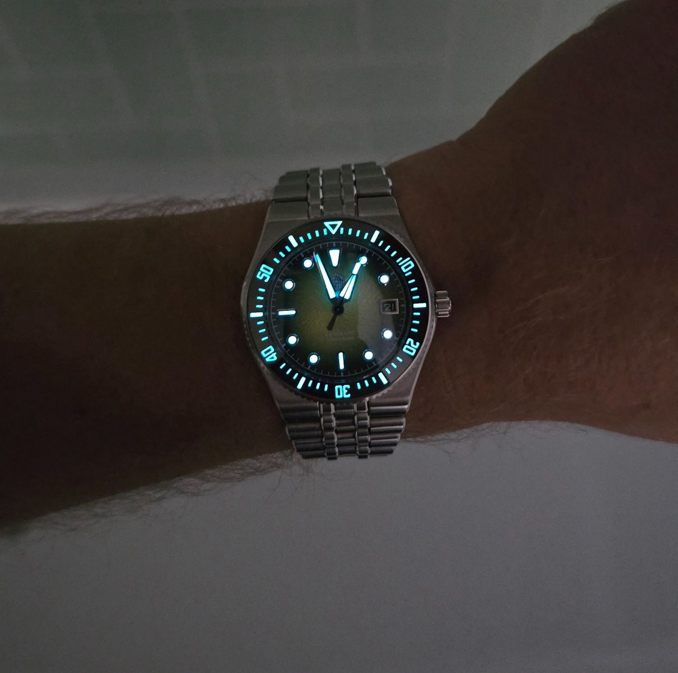 Orologi: San Martin, integrated bracelet, vortex dial, 40mm, SN0148 – Usato da Bern venduto da Rodraise 1