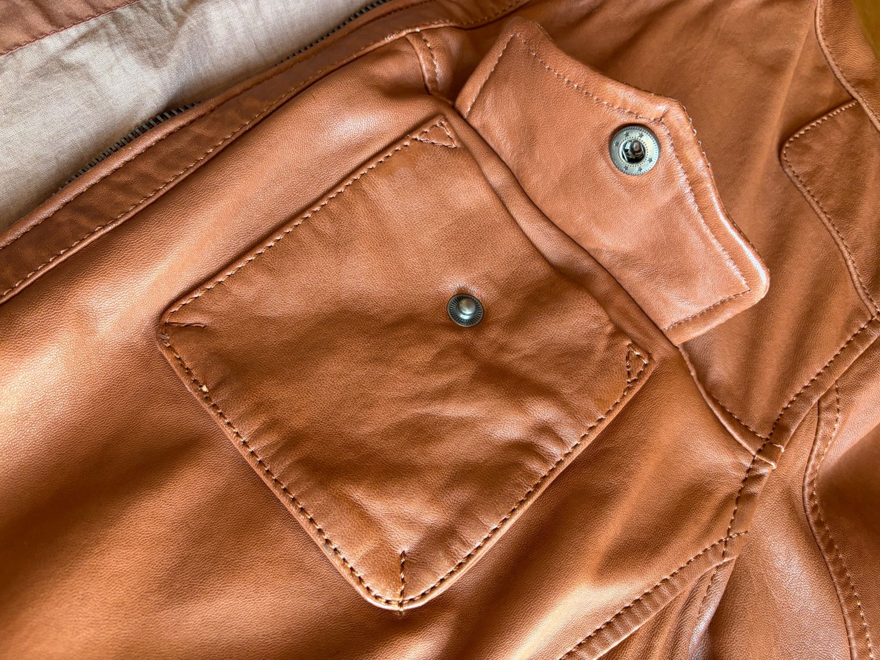 Giacche: ROSS & COLL  Leder Oversize Jacke Größe 58 Farbe: Cognac – Usato da Interlaken venduto da Bona55 2