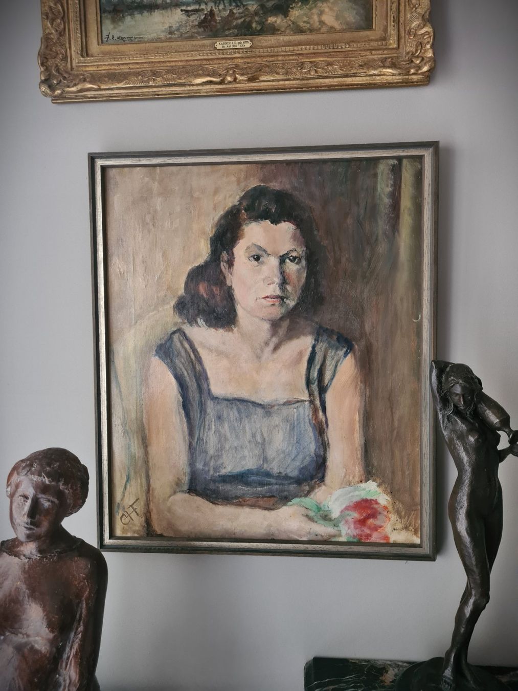 Dipinti: Elegantes Damenportrait – Usato da Rotkreuz venduto da Dobermann5