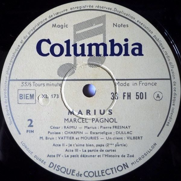 Dischi in vinile: Marius de Marcel Pagnol Vinyle 10" LP33t – Usato da Genève venduto da Cockattoo 3