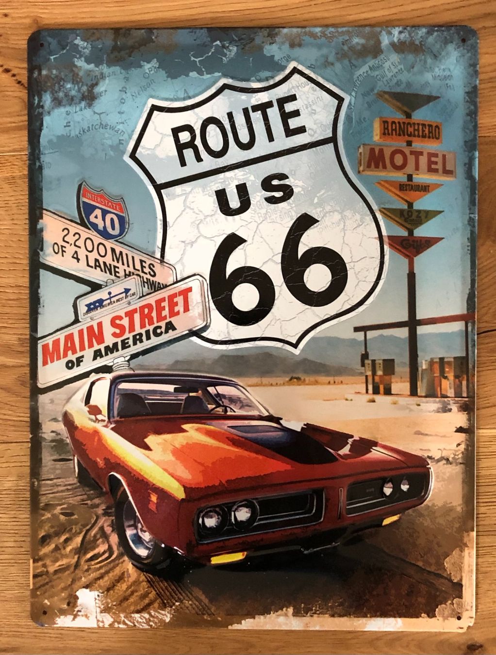 Insegne: Route 66 Dodge Charger Nostalgie Blechschild – Usato da Dussnang venduto da Zucchero2