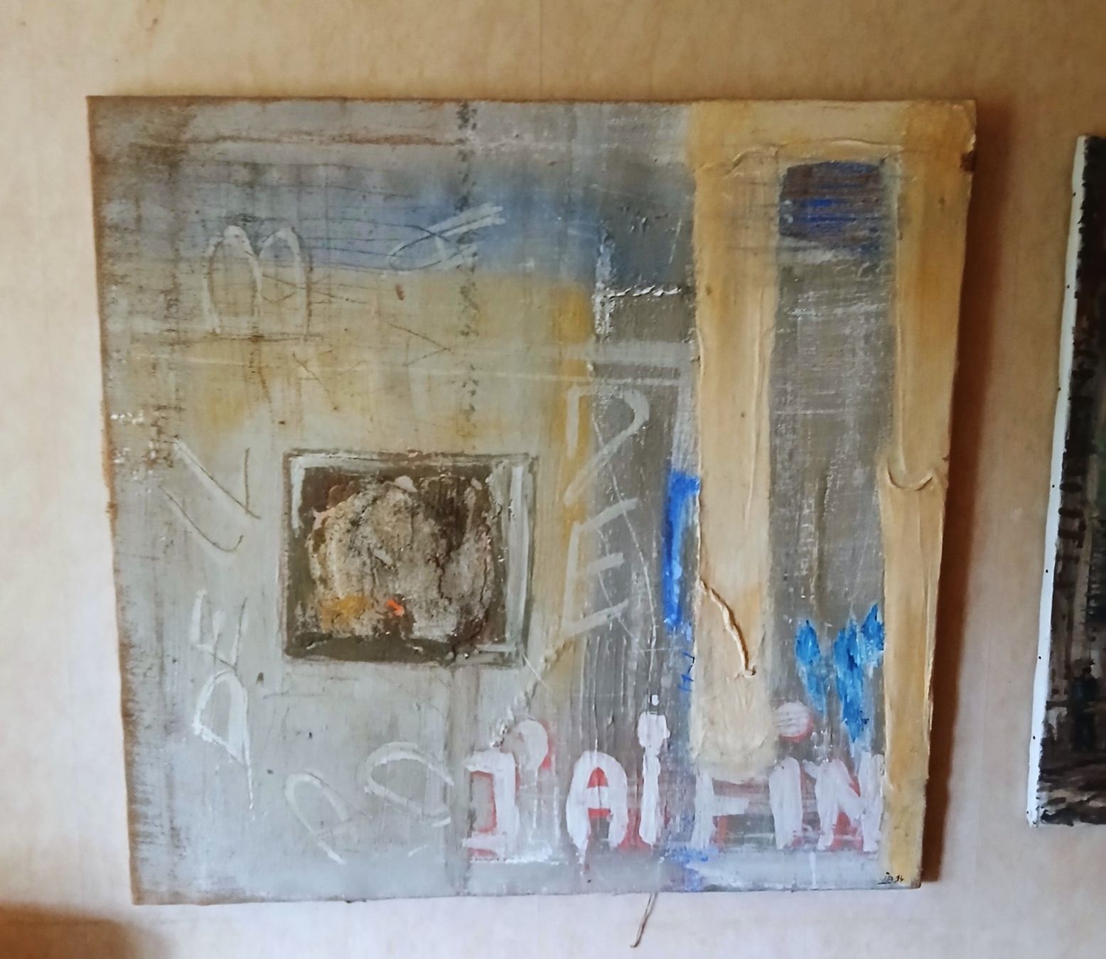 Dipinti: Grand tableau abstrait acryl sur jute - monogrammé – Nuovo (secondo la descrizione) da LE MONT-SUR-LAUSANNE venduto da CHOCO04