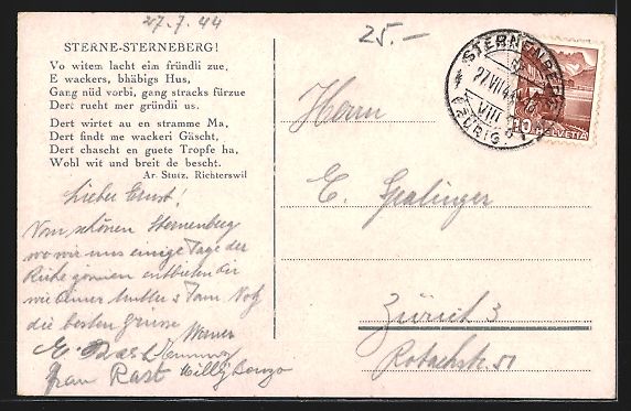 Cartoline postali: Sternenberg, Gast- und Kurhaus Sternen – Usato da Berlin venduto da bartko-reher 1