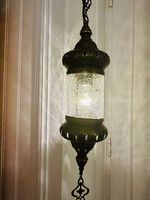 Orientalische Hängelampe mit "Crakle Glas" / antik Messing !