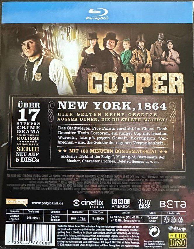 Tutti i DVDs: Copper - Die Komplette Serie Blu-ray 5 Discs – Usato da Beringen venduto da Mantafisch1 1