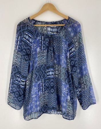 Leichte Chiffon Schlupfbluse, Grösse 44, *Neuwertig*