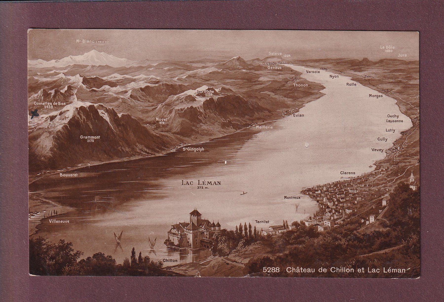 Cartoline postali: LAC LEMAN et environs - Vol d'oiseau – Usato da Pully venduto da nicecards