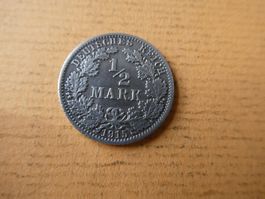 Dt. Reich 1915 A, 1/2 Silbermark