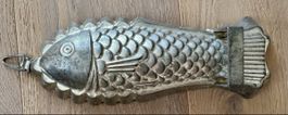 Antike Backform Fisch Weissblech 27 cm
