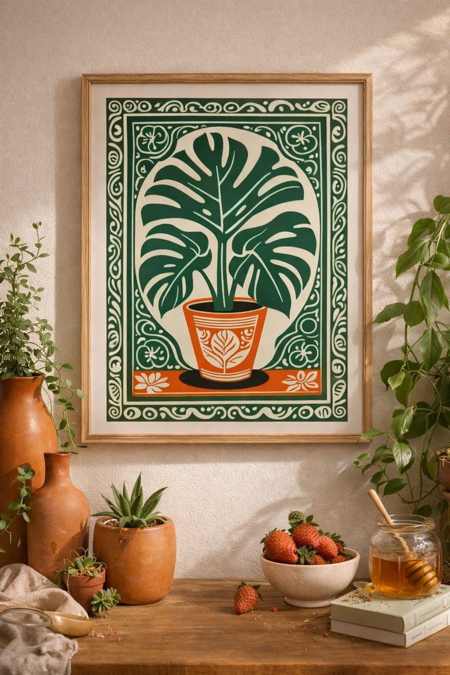 Poster & Bilder: Poster affiche Impression Tropicale Bohème Vintage rétro – Neu und originalverpackt aus Meyrin von Nostalgica 1