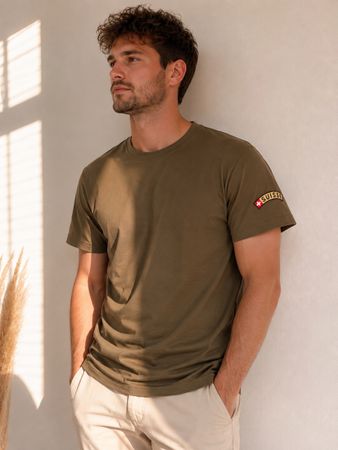 T-shirt homme kaki armée Suisse – Taille 46 / XS