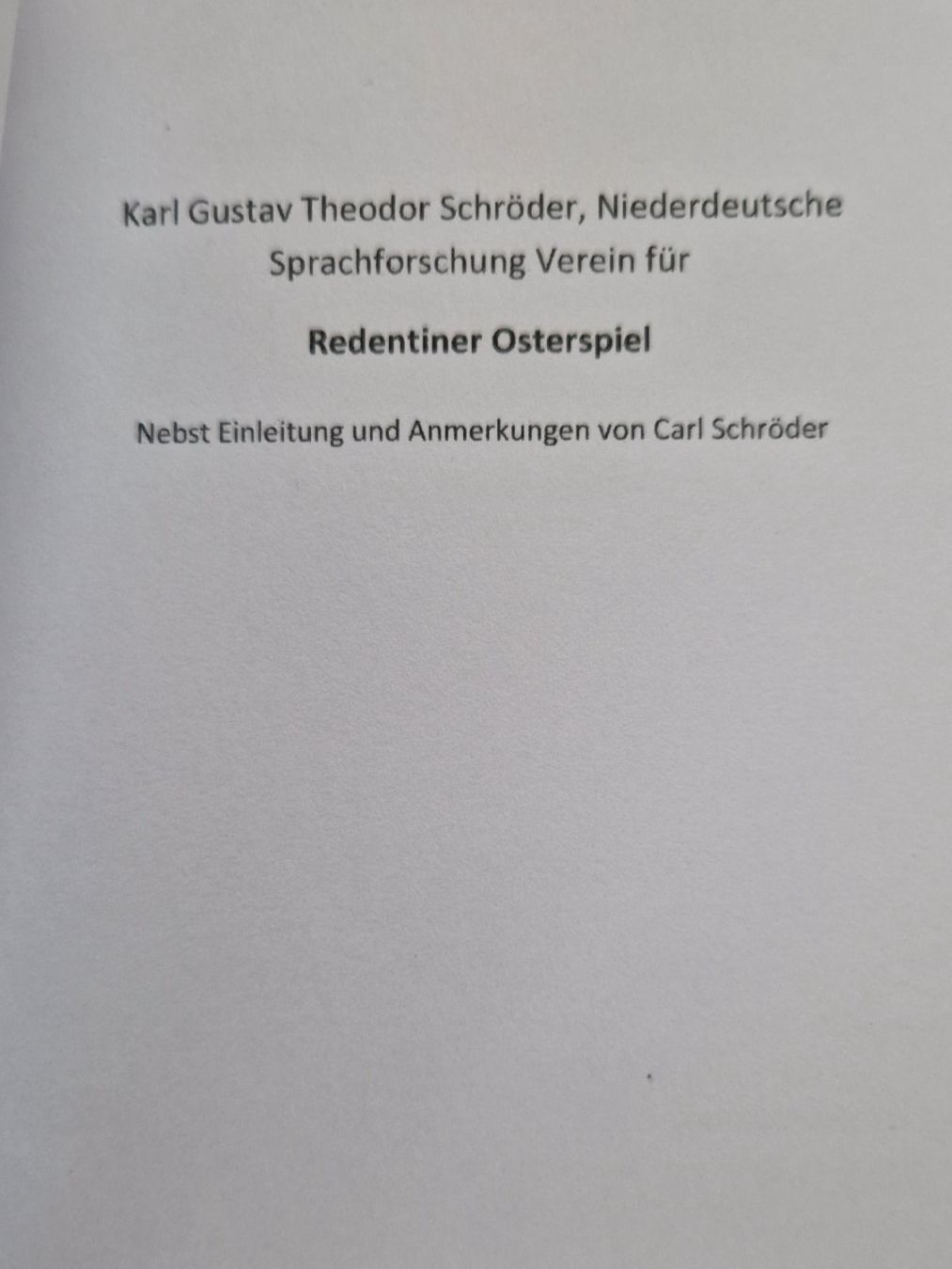 Bücher: Redentiner Osterspiel / Carl Schröder – Gebraucht aus Malters von page02 2
