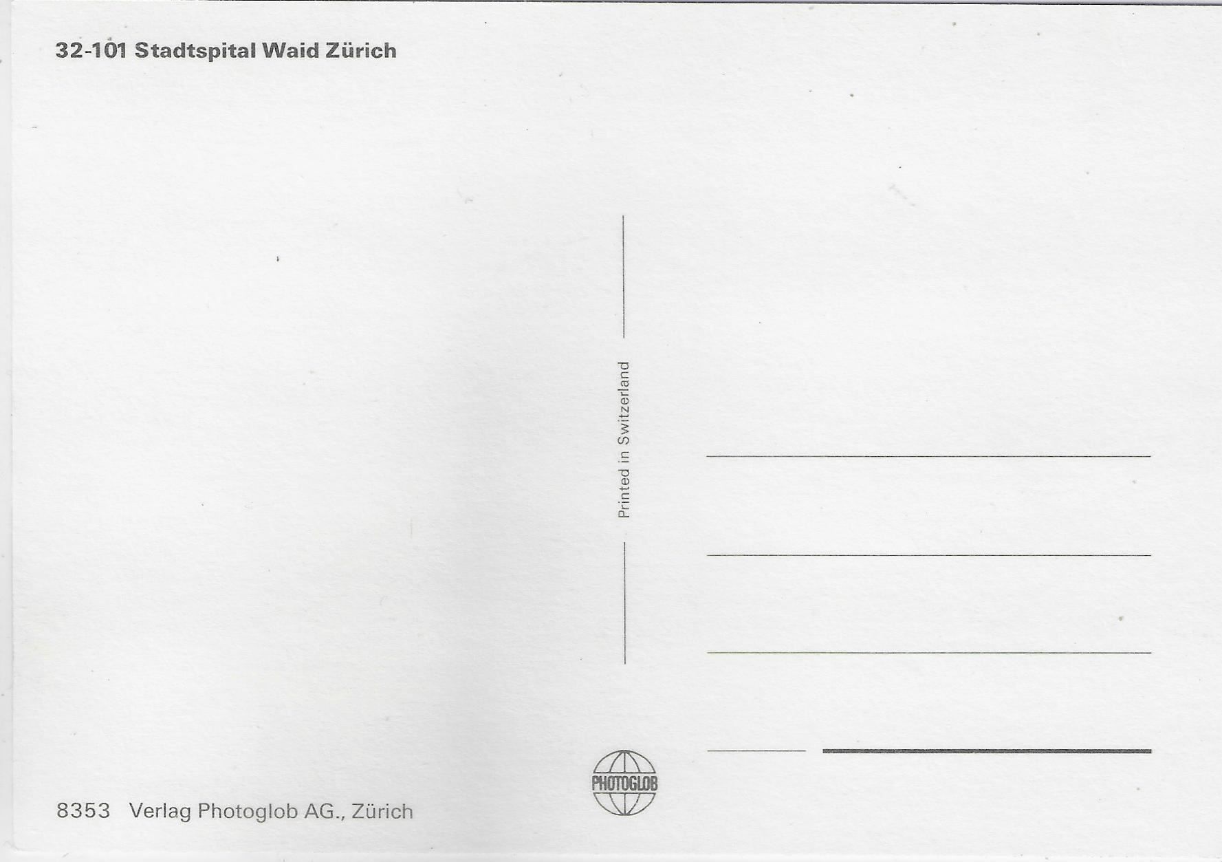 Cartoline postali: Stadtspital Waid Zürich – Usato da Ettingen venduto da Kartenplanet 1