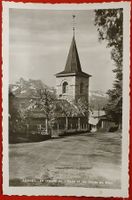 LEYSIN. Le temple du village et les Dents du Midi