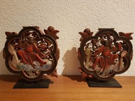Kabinett Deko Japan Holzrelief