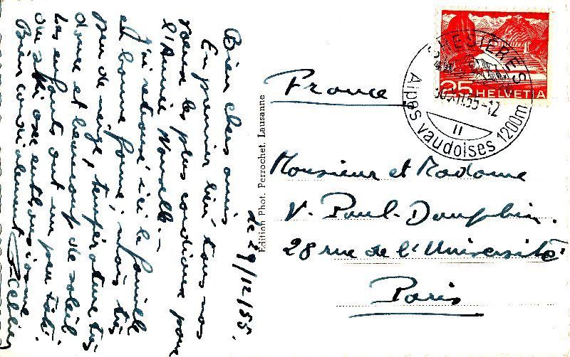 Cartoline postali: Chesière - et Villars + 1955 – Usato da Emmenbrücke venduto da teestube 1