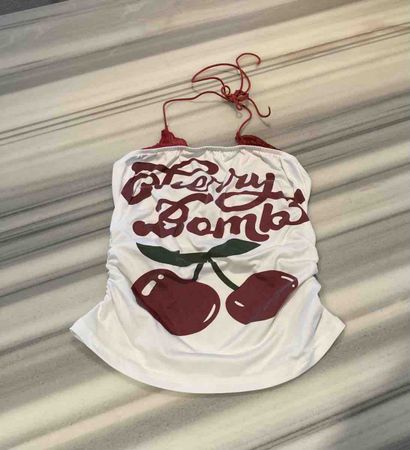 Damen Top Cherry Bomb weiss Gr.Xs