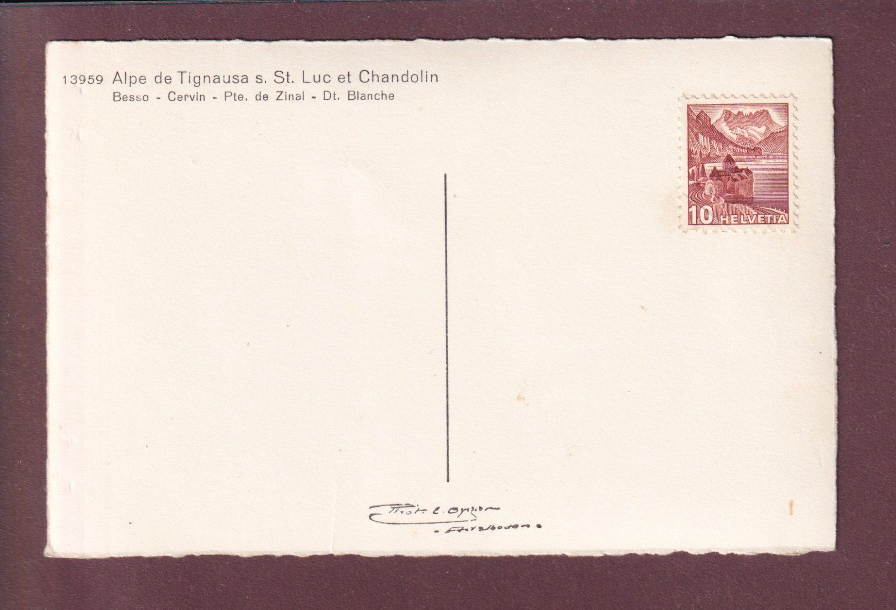 Cartes postales: ALPE DE TIGNAUSA – D'occasion à Pully par nicecards 1