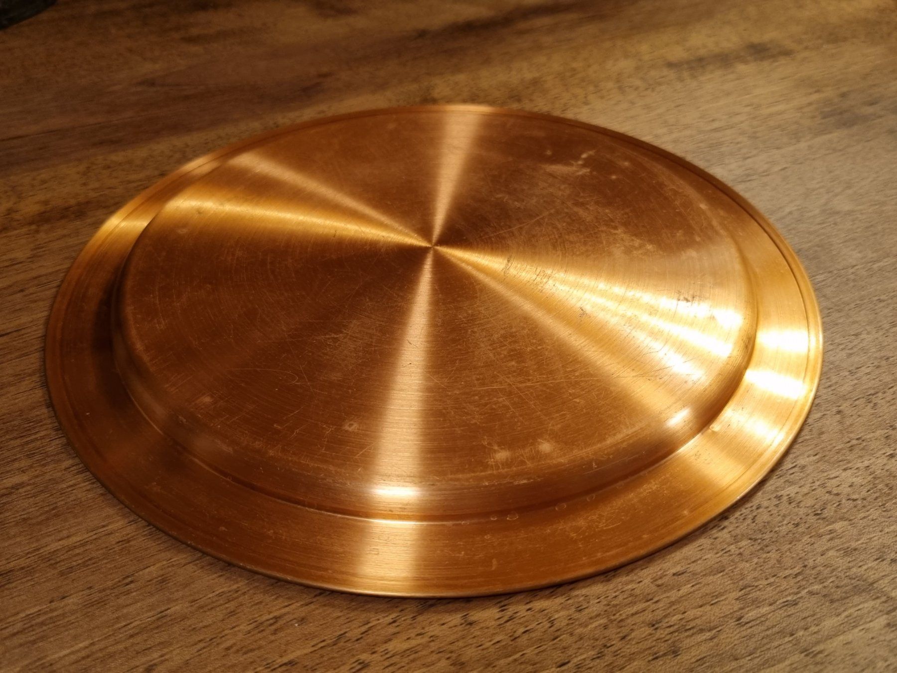 Piatti di portata: Rundes Kupfertablett Vintage ca. 22 cm – Usato da Scharnachtal venduto da devin03 3