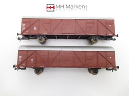 Lima 2x 303224 gedeckte Güterwagen der DB Gleichstrom DC H0