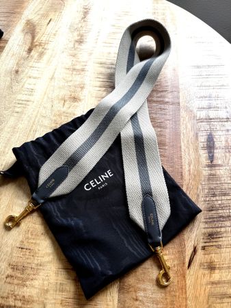 CELINE Paris Striped Bag Strap with Dustbag