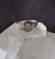 VINTAGE RING SILBER 925 MIT ABALONE GR.42 XS