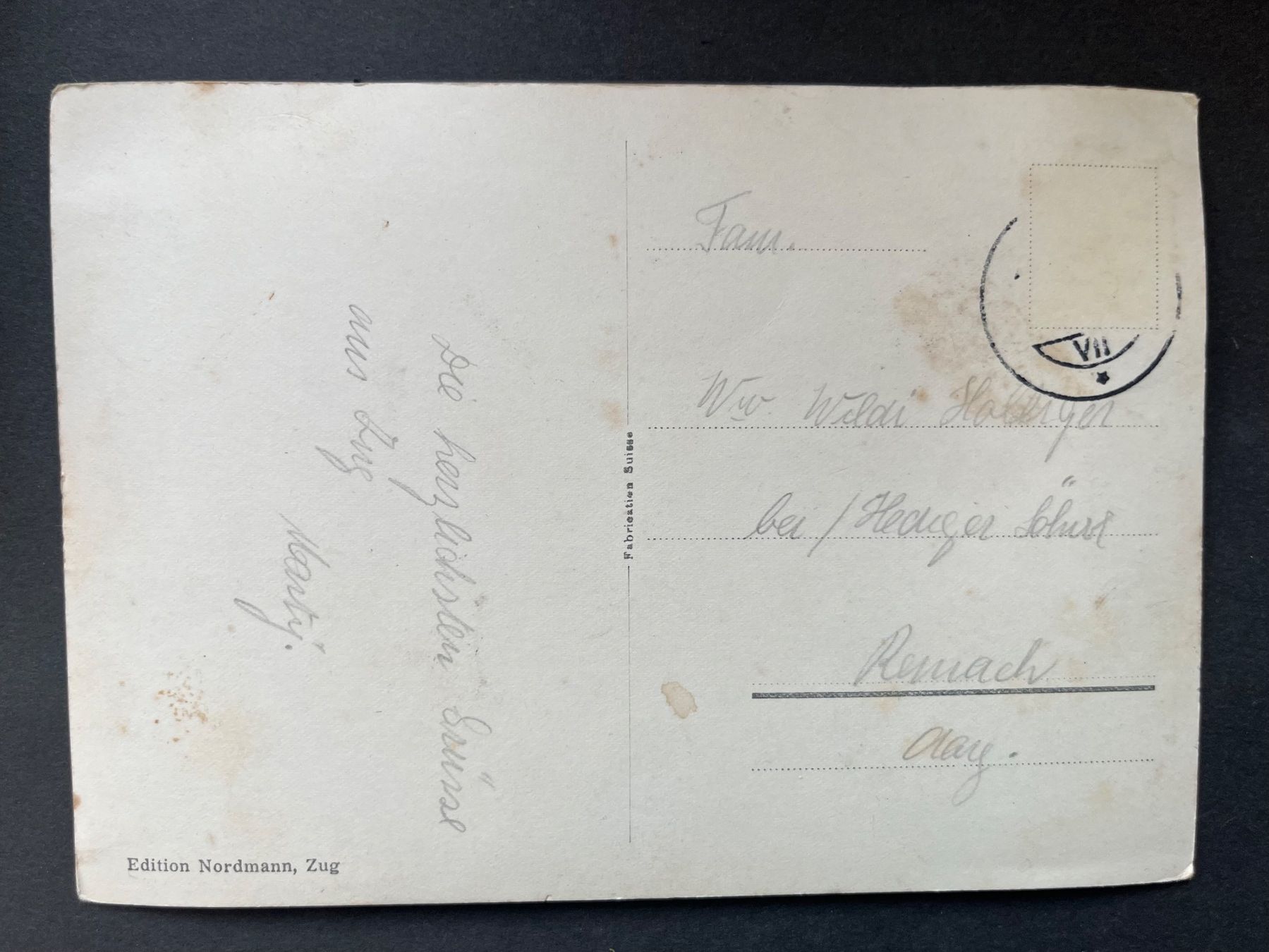Cartoline postali: Zug, Strasse Ort /Reformierte Kirche, ca. 1950 – Usato da Ostermundigen venduto da DaxKarten-75 1