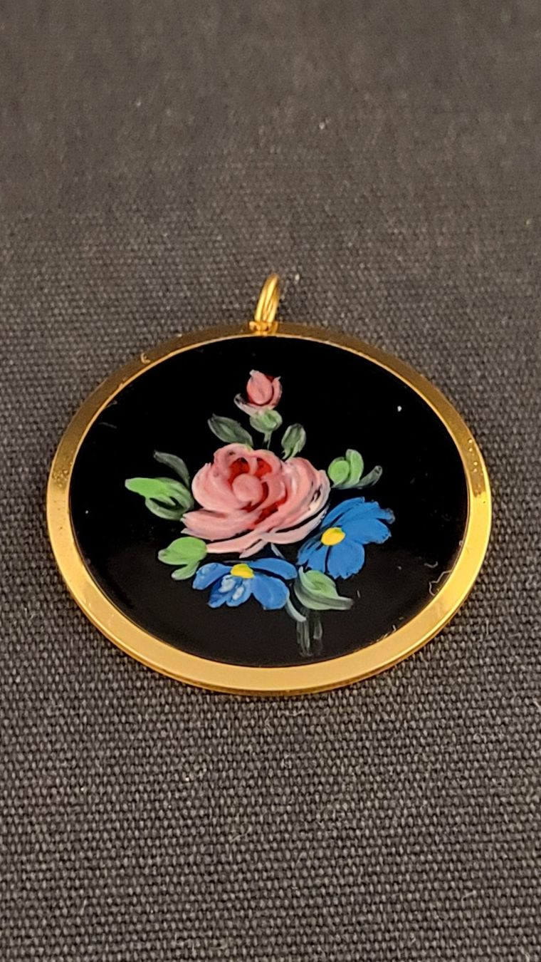 Anhänger: Handbemalter Anhänger Blumen – Gebraucht aus Basel von spinne02 1
