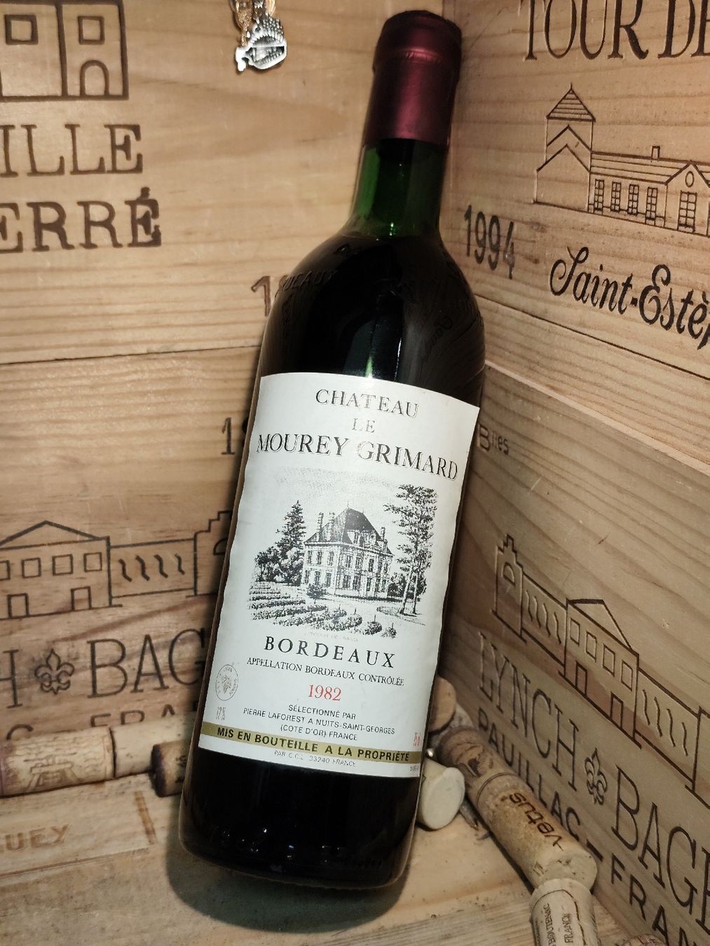 Vino: 1982 Bordeaux Château Le Mourey Grimard – Nuovo e nell'imballaggio originale da Büsserach venduto da Vintage-vins 4